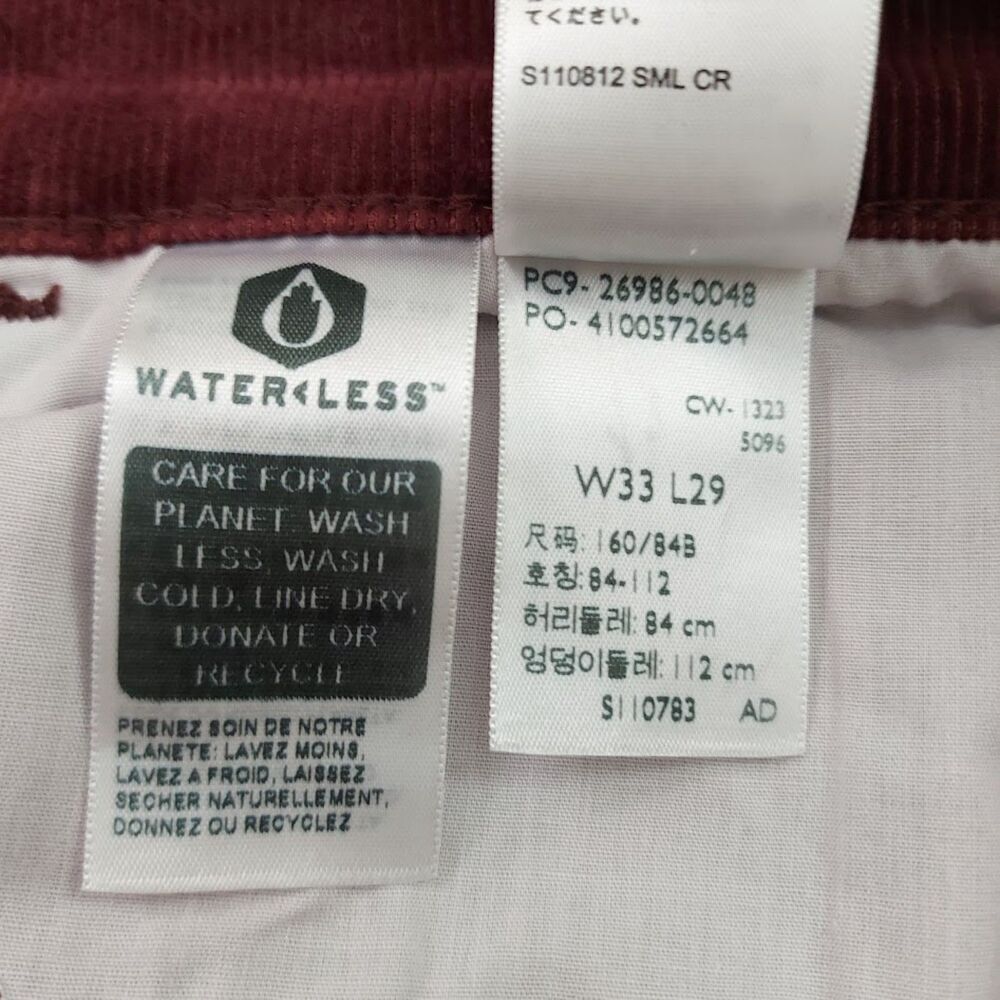 Levi's Corduroy Mom Pants Womens 33x29 Burgundy High Waisted Relaxed Fit Retro - Picture 9 of 12